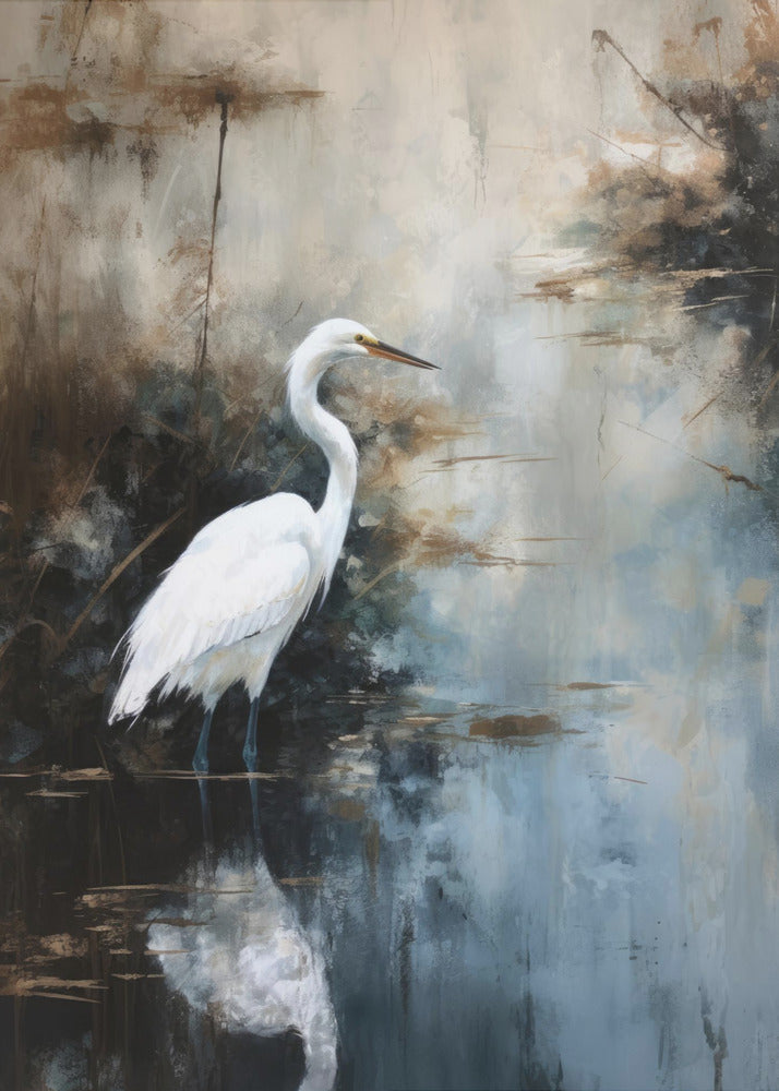 Häger i sjön | Canvas