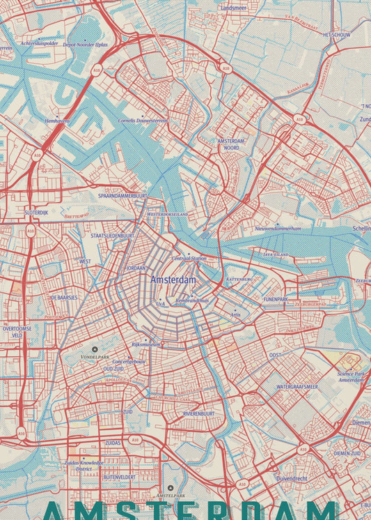 Retrokarta Amsterdam | Canvastavla