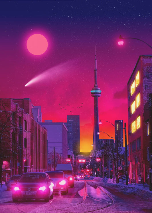 Neonstad | Canvastavla