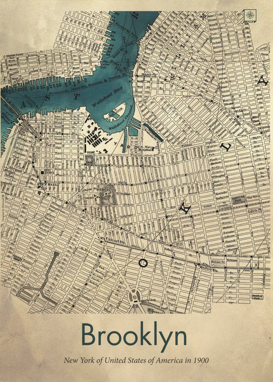 Brooklyn karta | Canvas