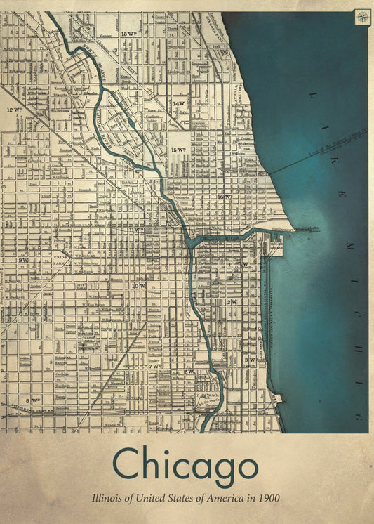 Karta över Chicago | Canvas