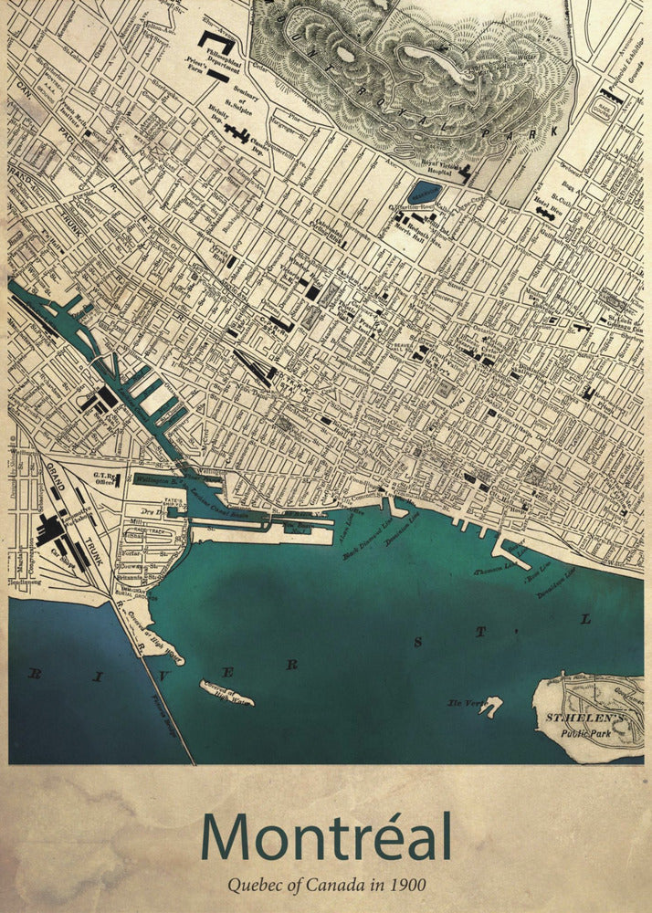Karta över Montreal | Canvas