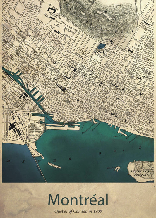 Karta över Montreal | Canvas