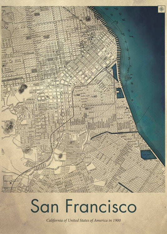San Francisco retrokarta | Canvas
