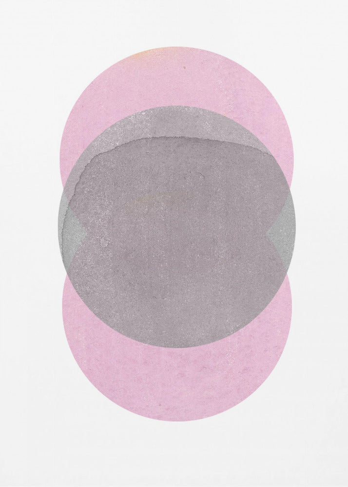 Grårosa cirklar | Canvas