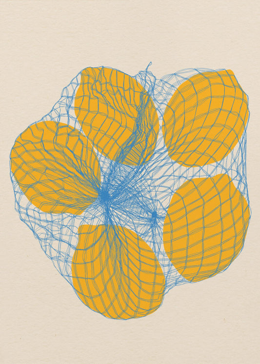 Five Lemons In a Net Bag | Canvas