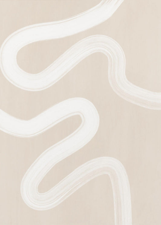 Beige One Line Drawing | Canvas
