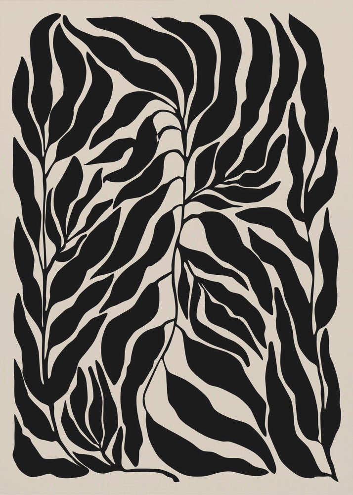 Black Leaf Silhouettes | Canvas