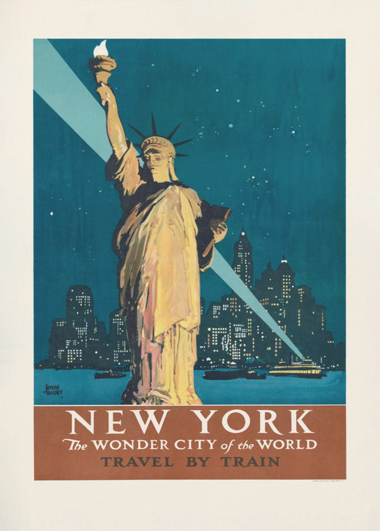 New York, the Wonder City of the World Travel By Train (1927) Poster By Adolph Treidler | Canvas