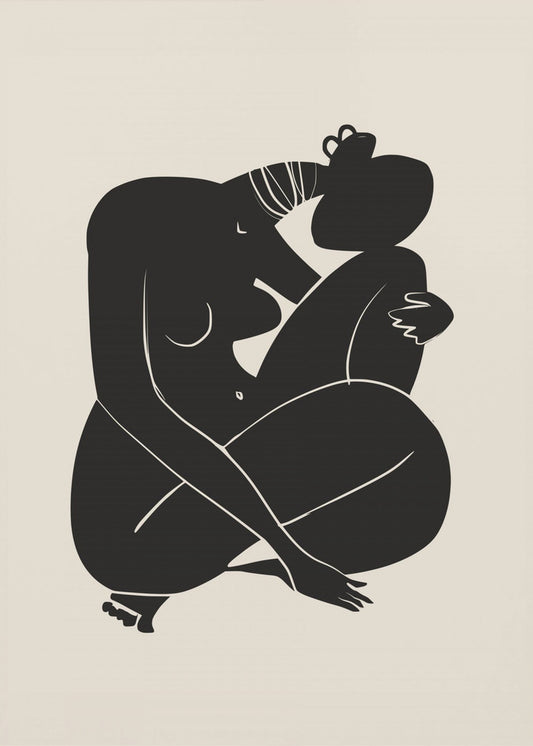 Babylockar Afrikansk naken i svart | Canvas