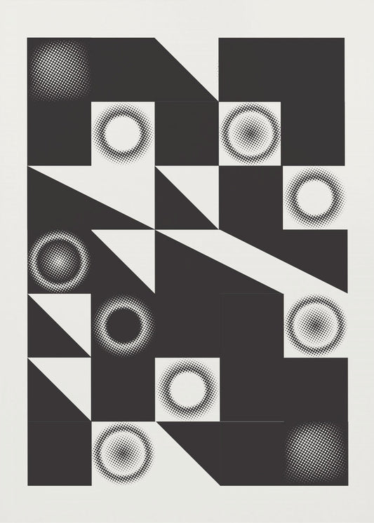 Kvadrater och trianglar i svart | Poster