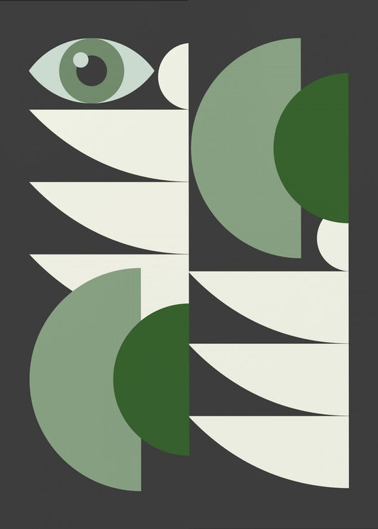 Geometriskt grönt i mitten av århundradet | Poster