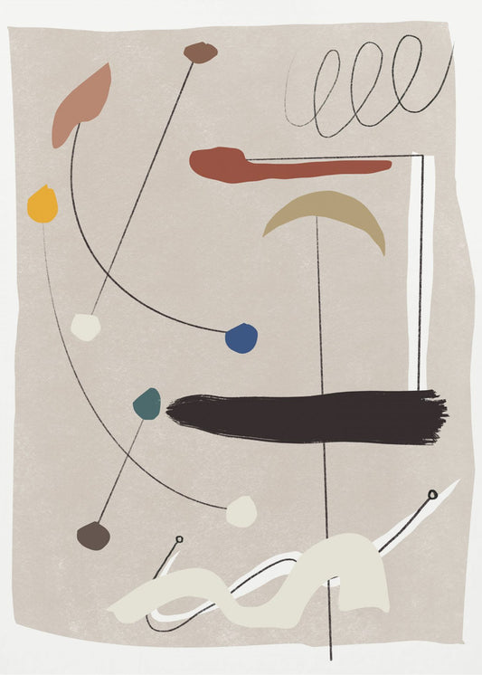 Minimalistiska linjer och färgglada former | Canvas