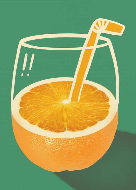 Livfull orange, skickligt illustrerad | Poster
