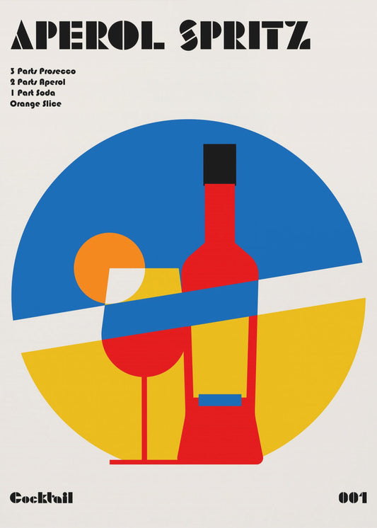 Aperol Spritz Cocktail Bauhaus Konsttryck | Poster