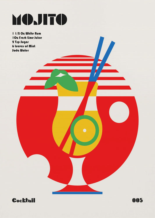 Mojito Bauhaus Cocktail | Poster