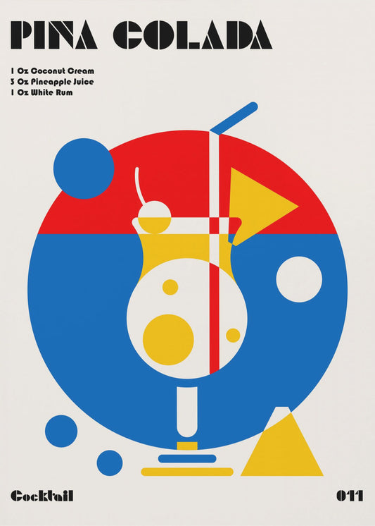 Piña Colada Bauhaus Cocktail | Poster