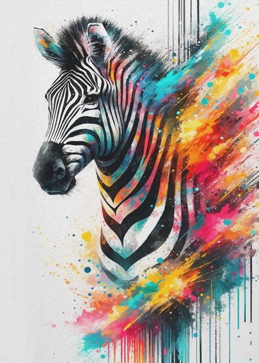 Färgglad zebra | Canvas