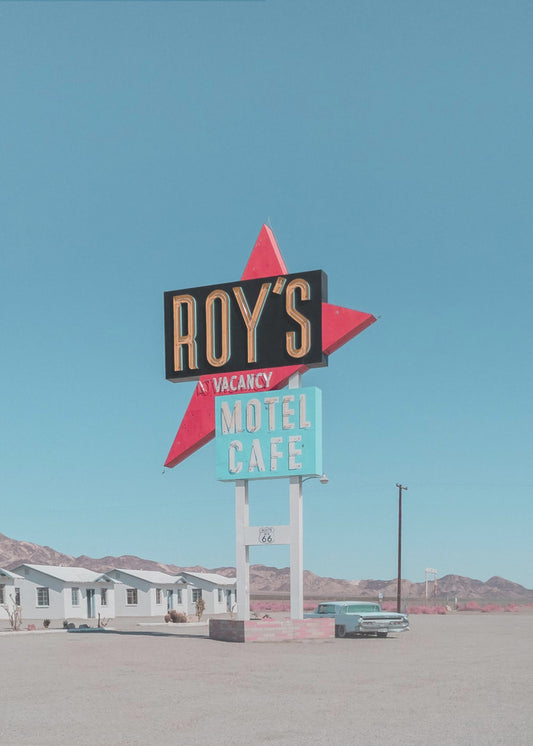 Roys Motel Café Retro Skylt | Canvas