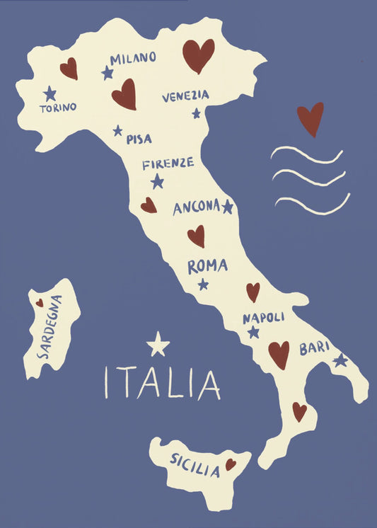 Karta över Italien | Canvas