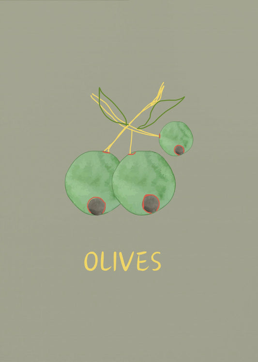 Oliven in Grün | Poster