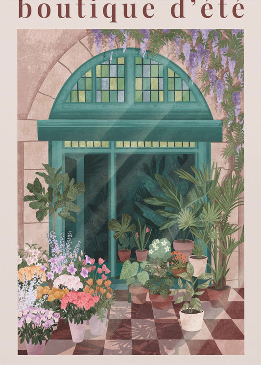Fransk blomsterbutik Poster | Canvas
