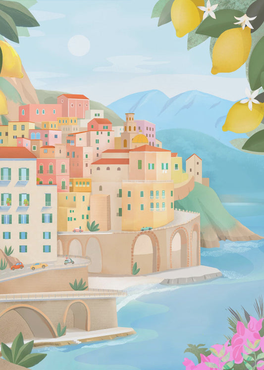 Amalfikusten, Italien | Canvastavla