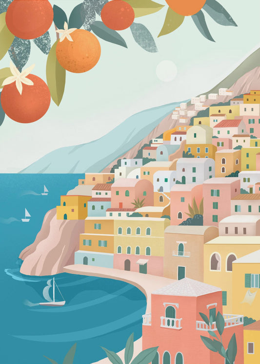 Positano-kusten Italien | Canvastavla