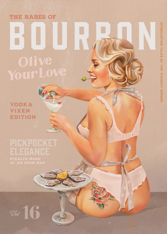 Bourbon Babe Vol 16 Vintage Vodka Martini Pin Up Girl | Poster