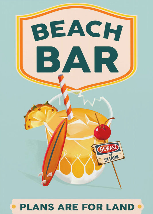 Strandbar Sommar Tropisk Cocktailbar Konst | Poster
