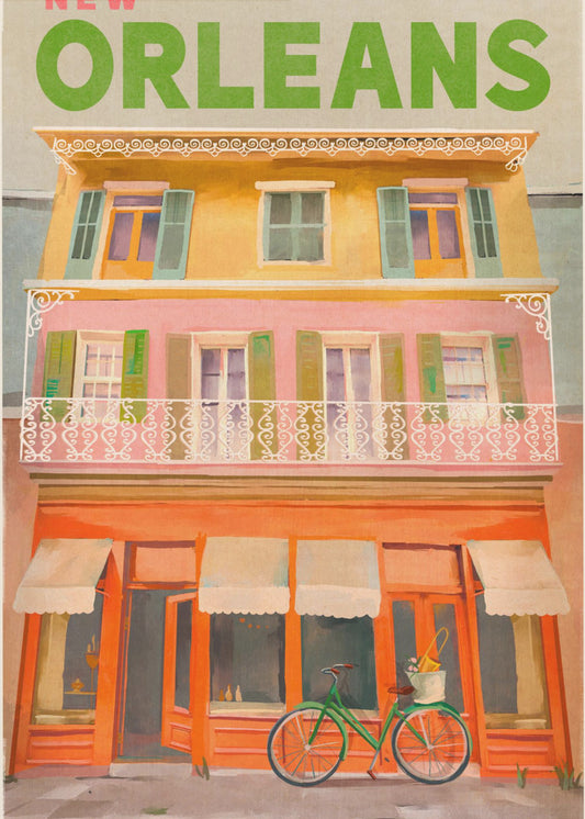 Vintage reseaffisch från New Orleans, Louisiana | Canvas