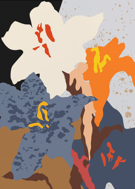 Abstrakta liljor närbild | Poster