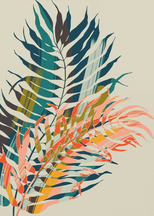 Färgglada palmblad | Poster