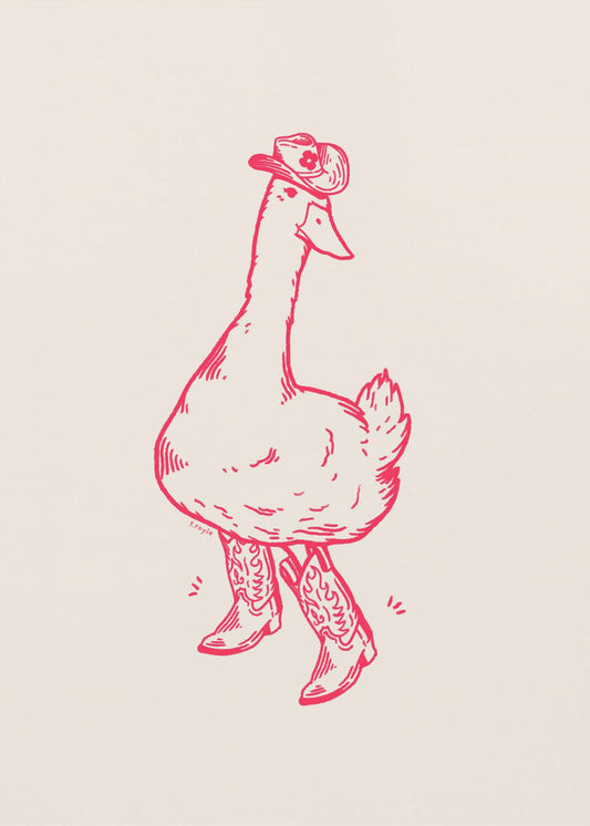 Anka i rosa westernkängor | Canvas