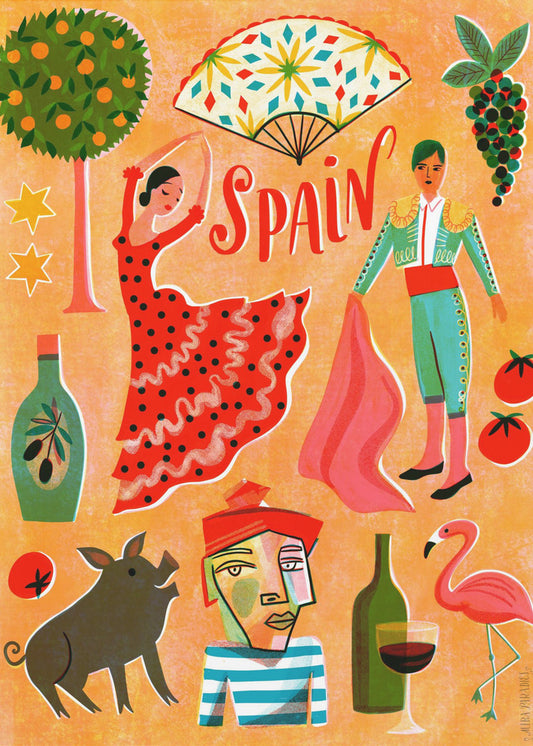 Screentryck Vintage Resor Spanien | Canvas