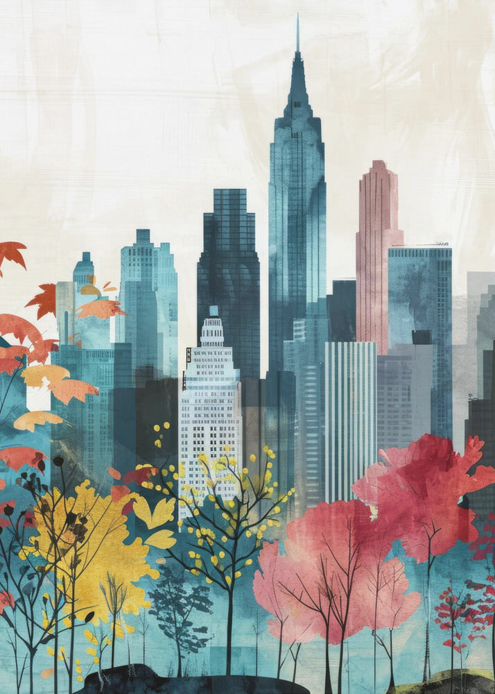 Digital målning i akvarell i New York City (1) | Canvas
