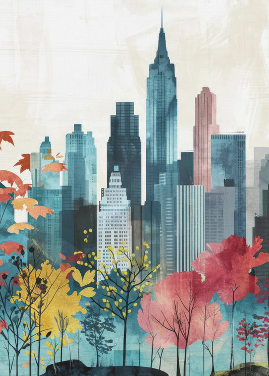 Digital målning i akvarell i New York City (1) | Canvas