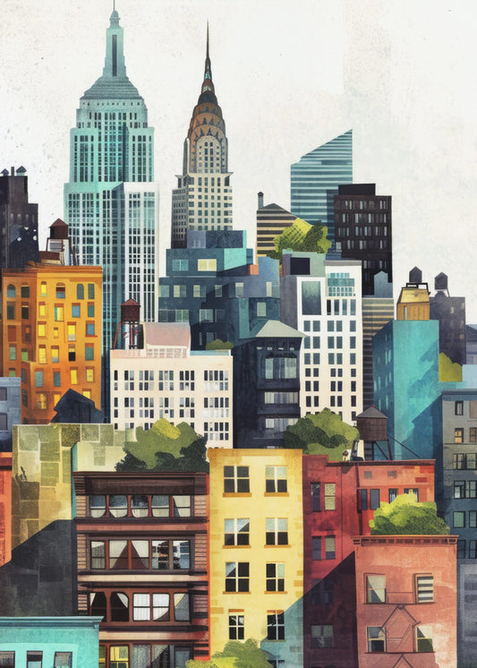 Digital målning i akvarell i New York City (2) | Canvas