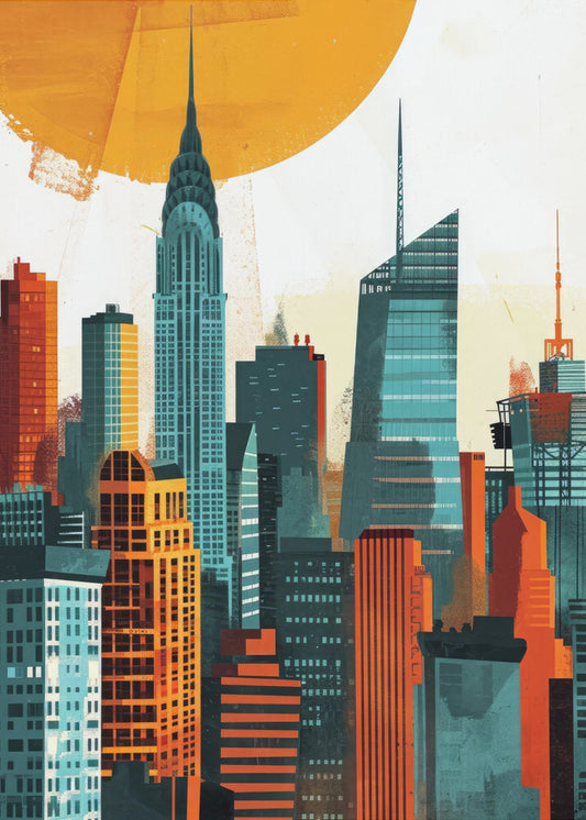 Digital målning i akvarell i New York City (3) | Canvas