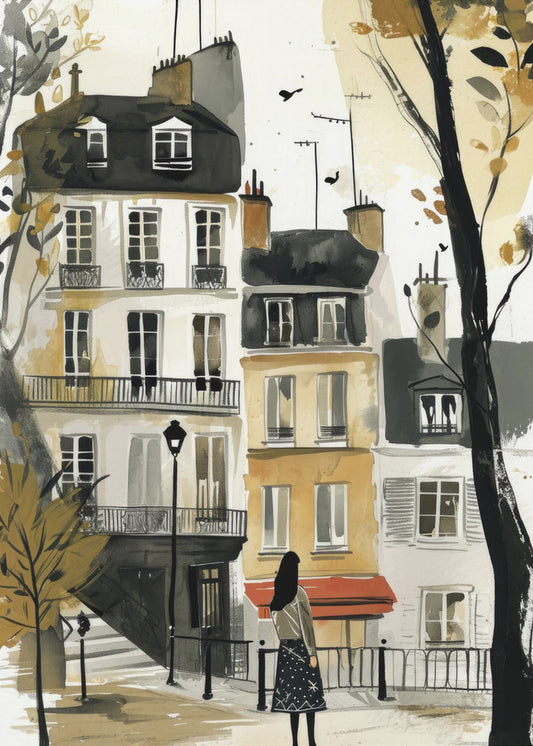 Digital målning i akvarell i Paris (2) | Canvas