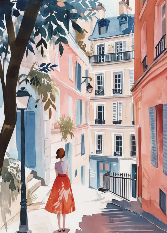 Digital målning i akvarell i Paris (3) | Canvas