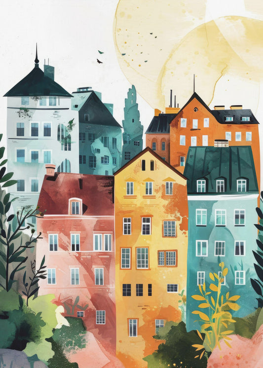Digital målning av akvarell i Warszawa | Canvas
