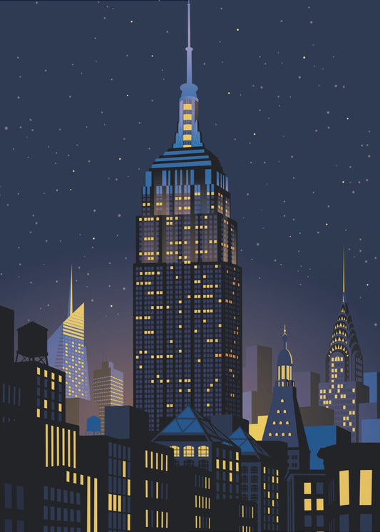 NYC Manhattan på natten | Canvastavla
