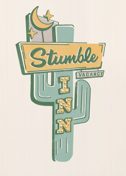 Stumble Inn Southwestern Roadside Motel-konst | Canvastavla