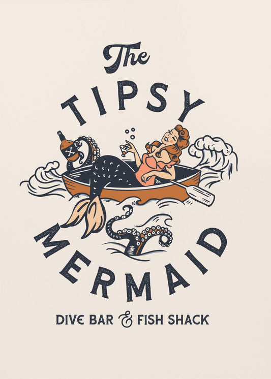 Tipsy Mermaid Dive Bar sjöjungfrukonst | Poster