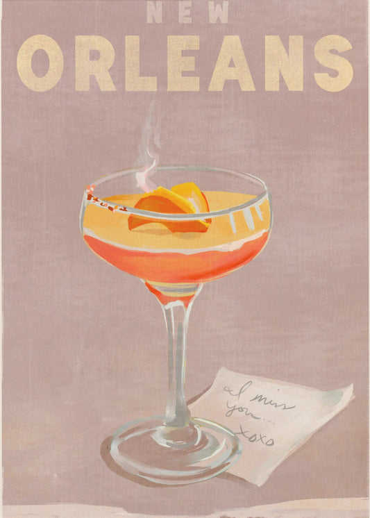 New Orleans Cocktail Reseaffisch | Affisch
