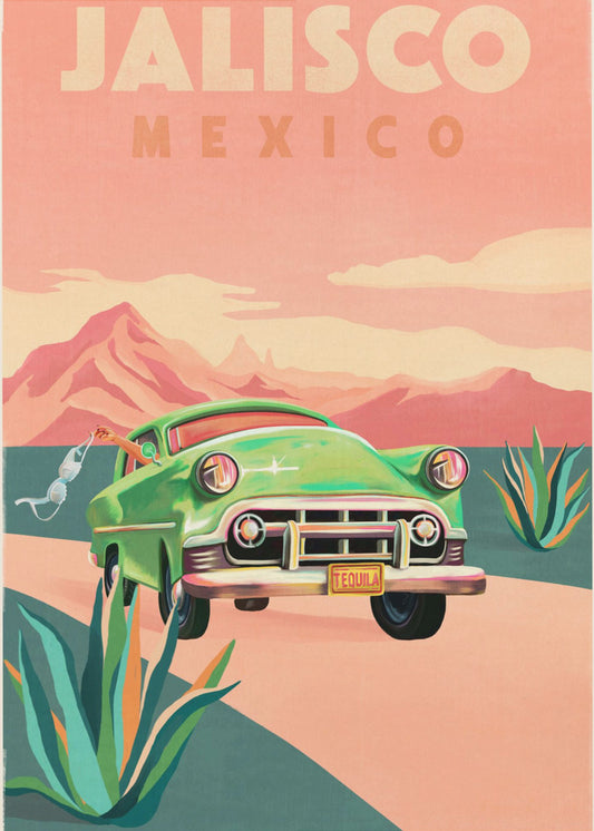 Jalisco Mexiko Vintage Reseaffisch | Canvas