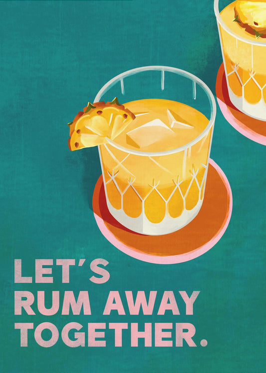 Rum Away Beach Bar Cocktailkonst | Poster