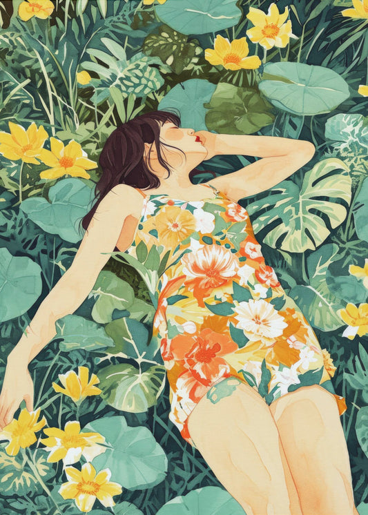 Relax Time Woman and meadow | Poster