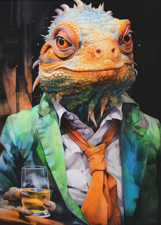 Chameleon Watercolor Animal Art | Poster